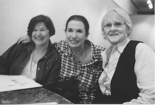 VFA's Coordinators of event, President Jacqui Ceballos; Board Chair, Muriel Fox and Editor of Pioneer Feminist Project, Barbara Love